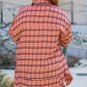 Red Plaid Long Sleeeve Side Split Distressed Hem Shirt