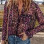 Grape Wine Polka Dot Printed Buttoned Casual Shirt