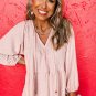 Light Pink Textured Tiered Flowy Blouse