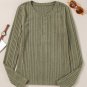 Jungle Green Ribbed Knit Half Button Slim Fit Blouse