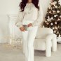 Apricot Sequin Cuffs Bubble Sleeve Blouse