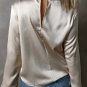 Jet Stream Satin Cross Front Slit Back Blouse