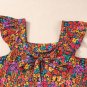 Multicolour Floral Print Cap Sleeve Square Neck Back Knot Blouse