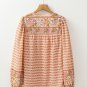 Multicolour Boho Floral Mixed Print Puff Sleeve Shirt