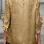 Gold Metallic Luster Frilled Half Sleeve Blouse