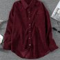Wine Fiery Red Corduroy Button Pocket Shirt