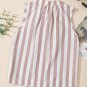 Khaki Stripe Casual Button Down Sleeveless Shirt