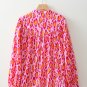 Rose Red Oversized Leopard Print Balloon Sleeve Casual Shirt