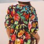 Greyish Purple Rose Flower Embroidered Trim Half Sleeve Blouse