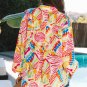 Orange Abstract Printed High Low Oversized Shirt