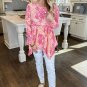 Rose Classic Leopard Print Handkerchief Hem Tunic Top