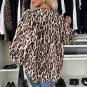 Jet Stream Oversized Leopard Print Balloon Sleeve Casual Shirt