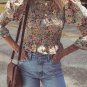 Yellow Floral Print Smocked Bubble Sleeve Ruffled Crop Top