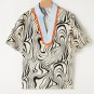 White Zebra Stripe Print Contrast Short Sleeve Blouse Top