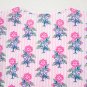 Rose Floral Striped Print Contrast Patchwork Ruffle Hem Blouse