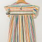 Multicolour Vibrant Stripes Printed Flutter Sleeve Babydoll Blouse