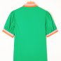 Bright Green Contrast Striped V Neck Collision Short Puff Sleeve Blouse