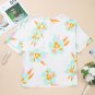 Green Floral Print Loose Fit V Neck Half Sleeve Blouse