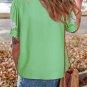 Green Floral Ric Rac Edge Puff Sleeve Button Up Summer Shirt