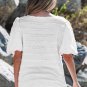 White Frilled Lace Trim Bubble Sleeve Blouse