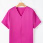 Bright Pink Silky V Neck Dolman Blouse
