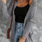 Dark Gray Front Pocket and Buttons Closure Cardigan