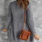 Dark Gray Front Pocket and Buttons Closure Cardigan