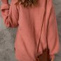 Solid Color Puffy Sleeve Pocketed Sweater