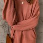 Solid Color Puffy Sleeve Pocketed Sweater