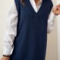 Dark Blue Knit Vest Pullover Sweater