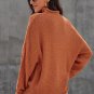 Orange Oversized Chunky Batwing Long Sleeve Turtleneck Sweater