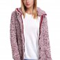 Red Long Sleeve Button-Up Hooded Cardigans