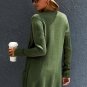 Green Front Pocket and Buttons Closure Cardigan