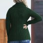 Olive Green Buttoned Wrap Turtleneck Sweater