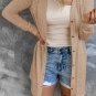 Solid Color Open-Front Buttons Cardigan