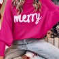 Rose Merry Letter Embroidered High Neck Sweater