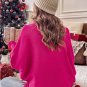 Rose Merry Letter Embroidered High Neck Sweater