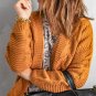 Khaki Chunky Wide Long Sleeve Knit Cardigan