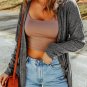 Gray Heather Knit Pocketed Button Front Cardigan