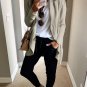 Gray Open Front Shawl Neckline Cardigan