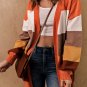 Open Front Pocketed Colorblock Cardigan