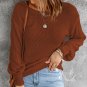 Orange Drop Shoulder Back Cut-Out Sweater with Tie