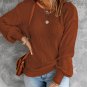 Orange Drop Shoulder Back Cut-Out Sweater with Tie
