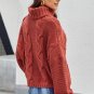 Red Cuddle Weather Cable Knit Handmade Turtleneck Sweater