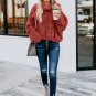 Red Cuddle Weather Cable Knit Handmade Turtleneck Sweater