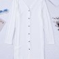 White Solid Color Open-Front Buttons Cardigan