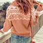 Pink Geometry Knit Quarter Zip Sweater
