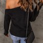 Black Striped Long Sleeve Knit Sweater