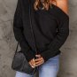 Black Striped Long Sleeve Knit Sweater