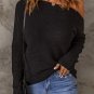 Black Striped Long Sleeve Knit Sweater